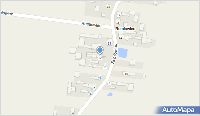 Retniowiec, Retniowiec, 12, mapa Retniowiec