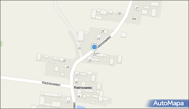 Retniowiec, Retniowiec, 21, mapa Retniowiec