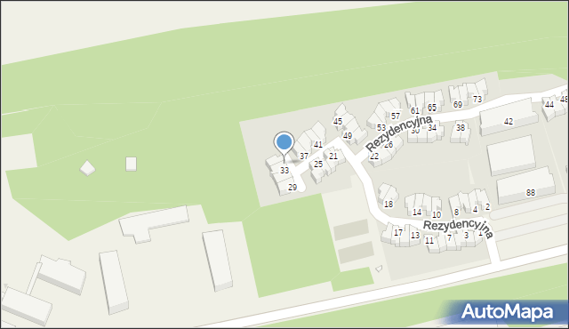Rogowo, Rezydencyjna, 35, mapa Rogowo