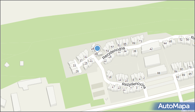 Rogowo, Rezydencyjna, 51, mapa Rogowo