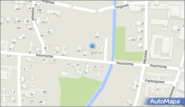 Rybnik, Reymonta Władysława, 12, mapa Rybnika