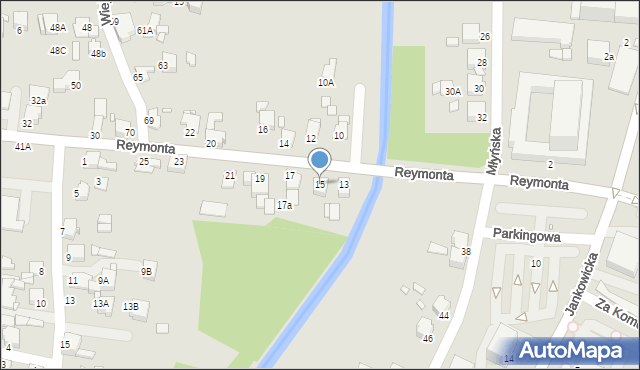 Rybnik, Reymonta Władysława, 15, mapa Rybnika