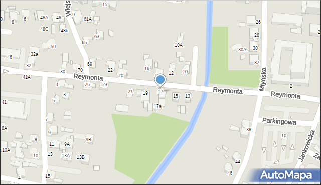 Rybnik, Reymonta Władysława, 17, mapa Rybnika