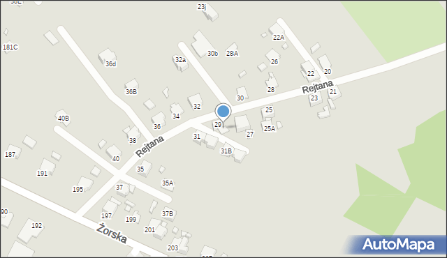 Rybnik, Rejtana Tadeusza, 29a, mapa Rybnika