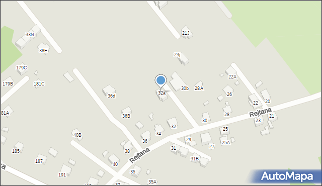 Rybnik, Rejtana Tadeusza, 32a, mapa Rybnika