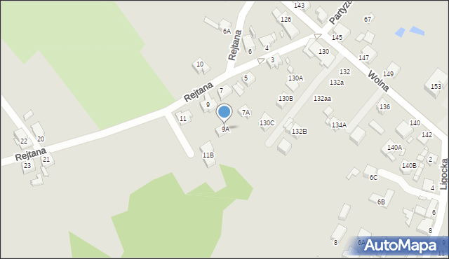 Rybnik, Rejtana Tadeusza, 9A, mapa Rybnika