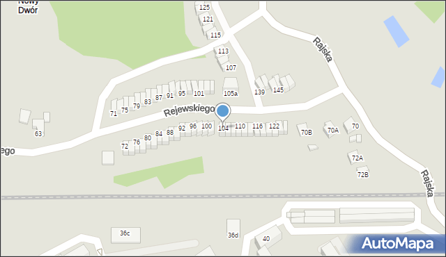 Rybnik, Rejewskiego Mariana, 104, mapa Rybnika