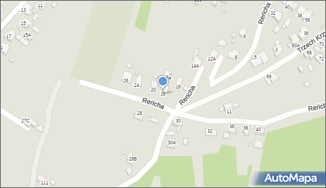 Rybnik, Rericha Jana, 18, mapa Rybnika