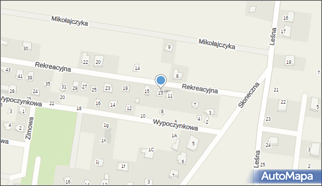 Rybojedzko, Rekreacyjna, 13, mapa Rybojedzko