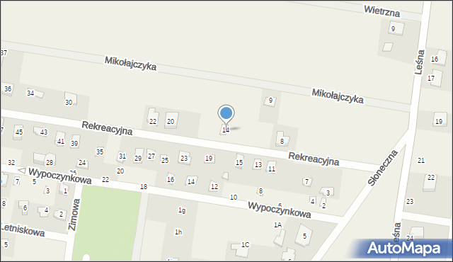 Rybojedzko, Rekreacyjna, 14, mapa Rybojedzko