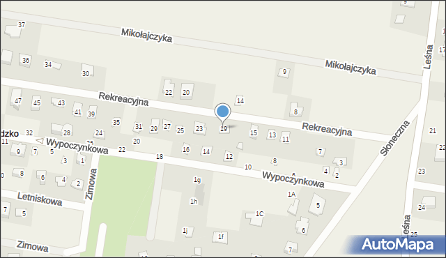 Rybojedzko, Rekreacyjna, 19, mapa Rybojedzko