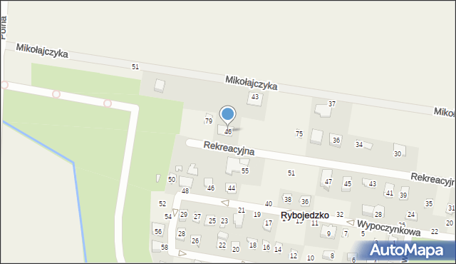 Rybojedzko, Rekreacyjna, 46, mapa Rybojedzko