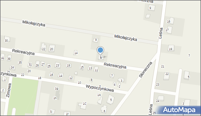 Rybojedzko, Rekreacyjna, 8, mapa Rybojedzko