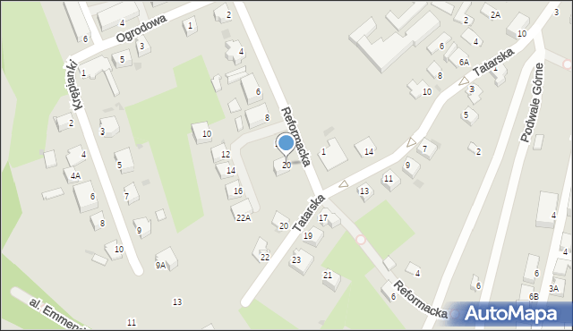 Sandomierz, Reformacka, 20, mapa Sandomierza