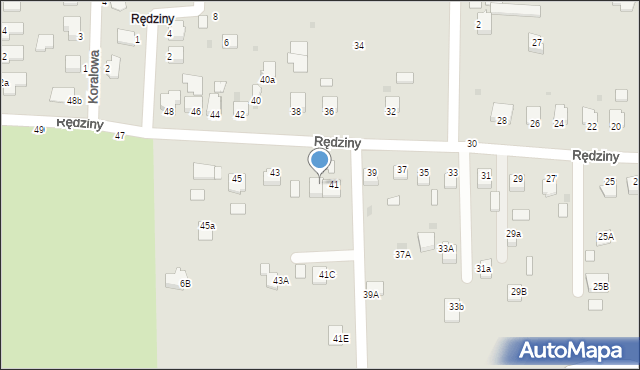 Sędziszów Małopolski, Rędziny, 41a, mapa Sędziszów Małopolski