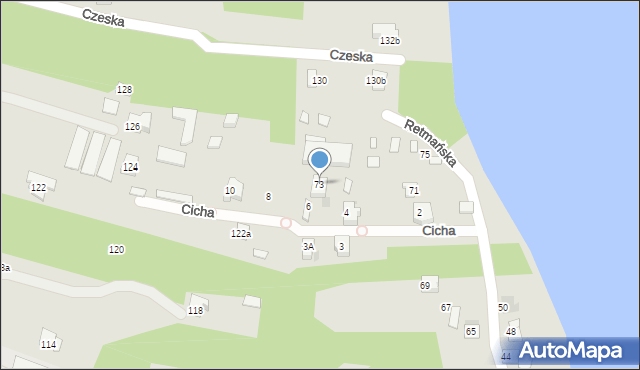 Serock, Retmańska, 73, mapa Serock