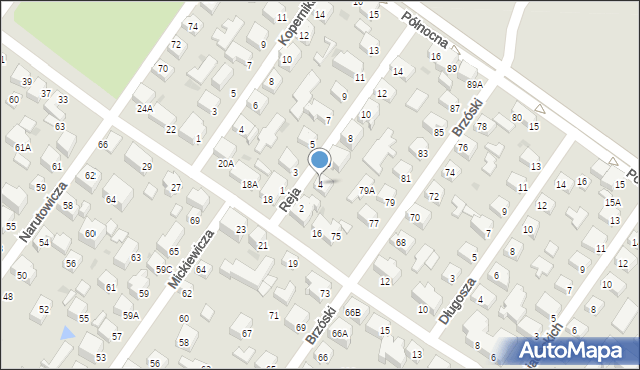 Siedlce, Reja Mikołaja, 4, mapa Siedlce