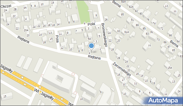 Siedlce, Rejtana Tadeusza, 4A, mapa Siedlce