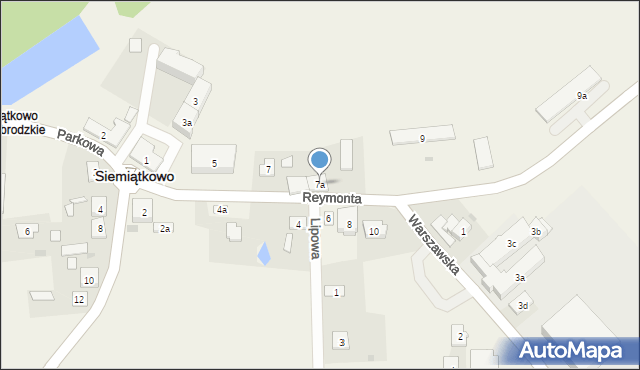 Siemiątkowo, Reymonta Władysława, 7a, mapa Siemiątkowo