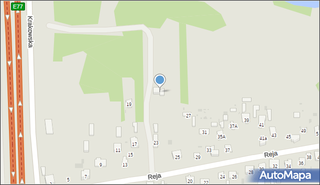 Skarżysko-Kamienna, Reja Mikołaja, 25, mapa Skarżysko-Kamienna