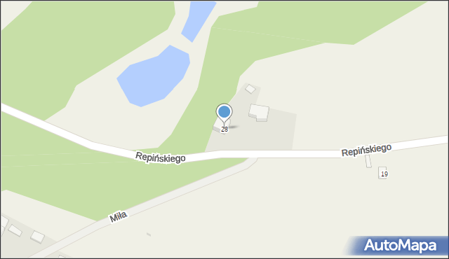 Skorzewo, Repińskiego Zygmunta, ks., 28, mapa Skorzewo