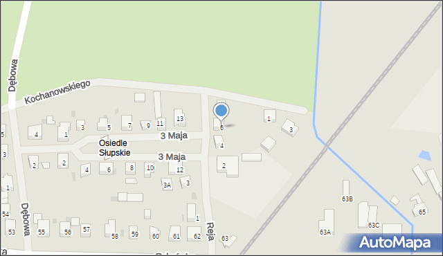 Sławno, Reja Mikołaja, 6, mapa Sławno