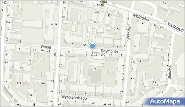 Słupsk, Reymonta Władysława, 10A, mapa Słupska