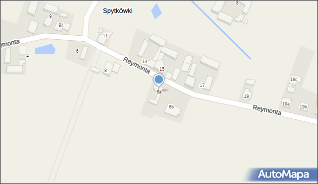 Spytkówki, Reymonta Władysława, 8a, mapa Spytkówki