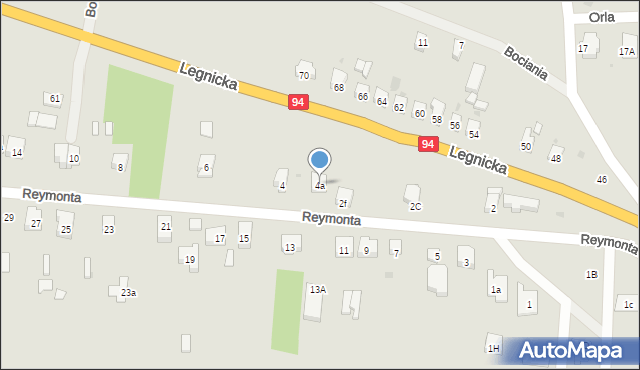 Środa Śląska, Reymonta Władysława, 4a, mapa Środa Śląska
