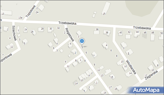 Stęszew, Regatowa, 3, mapa Stęszew