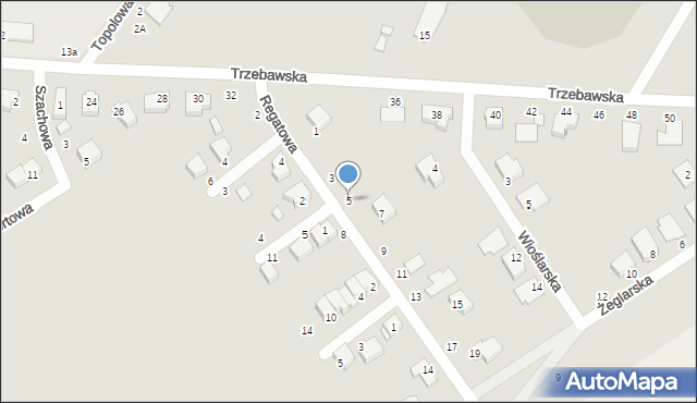 Stęszew, Regatowa, 5, mapa Stęszew