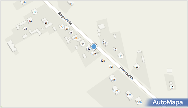 Strzałków, Reymonta Władysława, 32a, mapa Strzałków