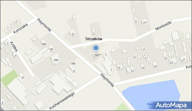 Strzałków, Reymonta Władysława, 33a, mapa Strzałków