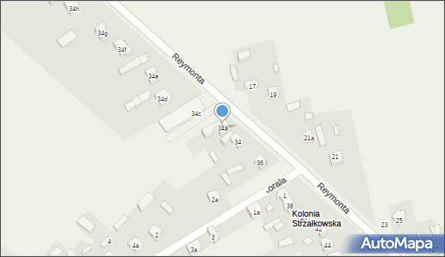 Strzałków, Reymonta Władysława, 34a, mapa Strzałków
