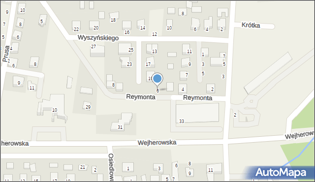 Strzebielino, Reymonta Władysława, 6, mapa Strzebielino