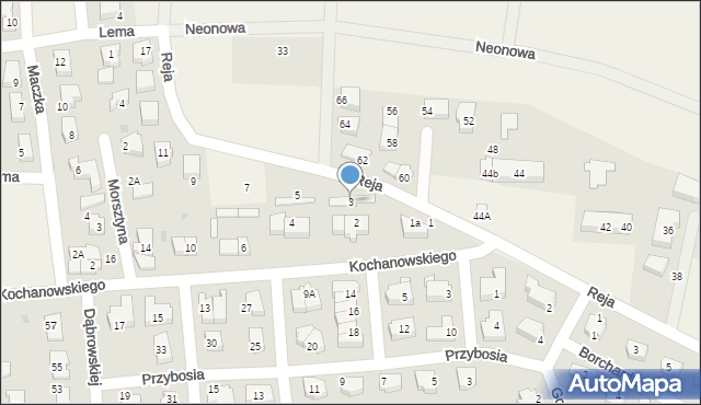 Suchy Dwór, Reja Mikołaja, 3, mapa Suchy Dwór