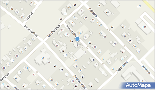 Suchy Las, Rewersów Jana i Stefana, 9, mapa Suchy Las