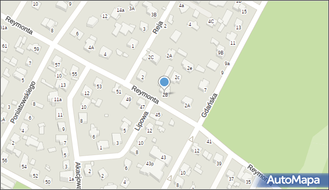 Sulejówek, Reymonta Władysława, 2B, mapa Sulejówek