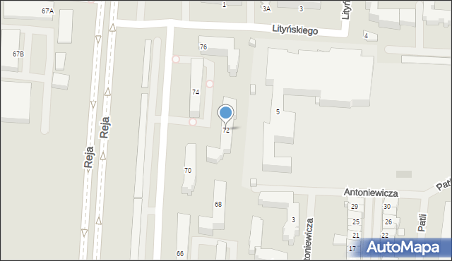 Suwałki, Reja Mikołaja, 72, mapa Suwałk