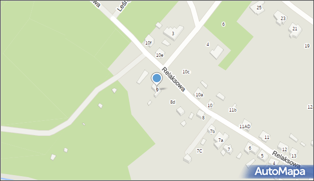 Szczecin, Relaksowa, 9, mapa Szczecina