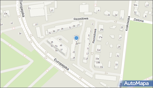 Szczecin, Rezedowa, 19, mapa Szczecina