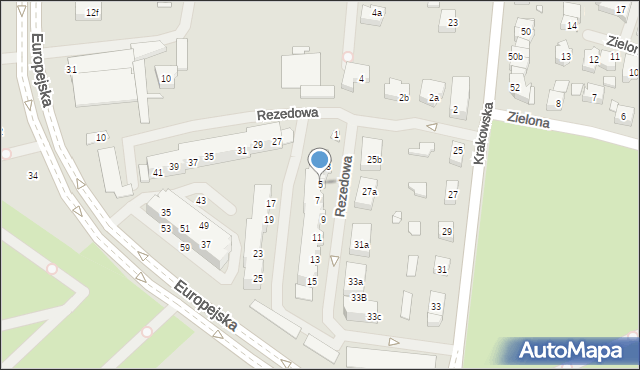 Szczecin, Rezedowa, 5, mapa Szczecina