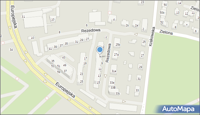 Szczecin, Rezedowa, 7, mapa Szczecina