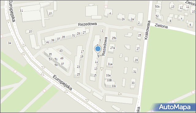 Szczecin, Rezedowa, 9, mapa Szczecina