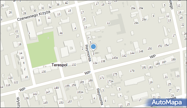 Terespol, Reymonta Władysława, 1, mapa Terespol