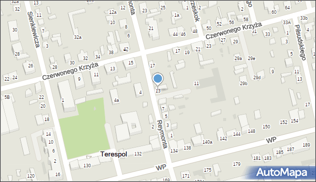 Terespol, Reymonta Władysława, 13, mapa Terespol