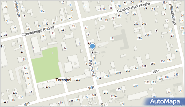 Terespol, Reymonta Władysława, 7, mapa Terespol