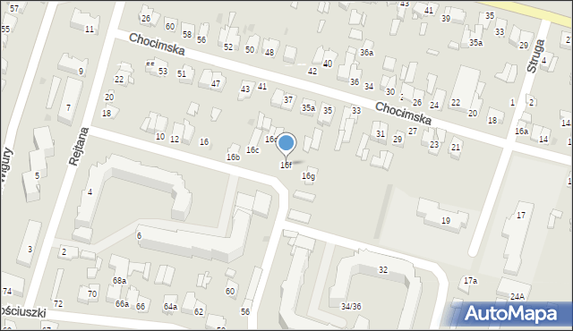 Tomaszów Lubelski, Rejtana Tadeusza, 16f, mapa Tomaszów Lubelski