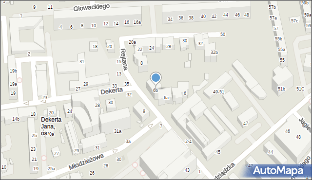 Toruń, Rejtana Tadeusza, 6b, mapa Torunia