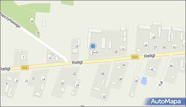 Tuł, Religi, 17, mapa Tuł